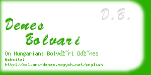 denes bolvari business card
